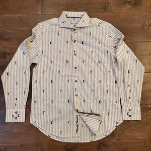 NEW Robert Graham M $198 Men's "Runaway Train" L/S